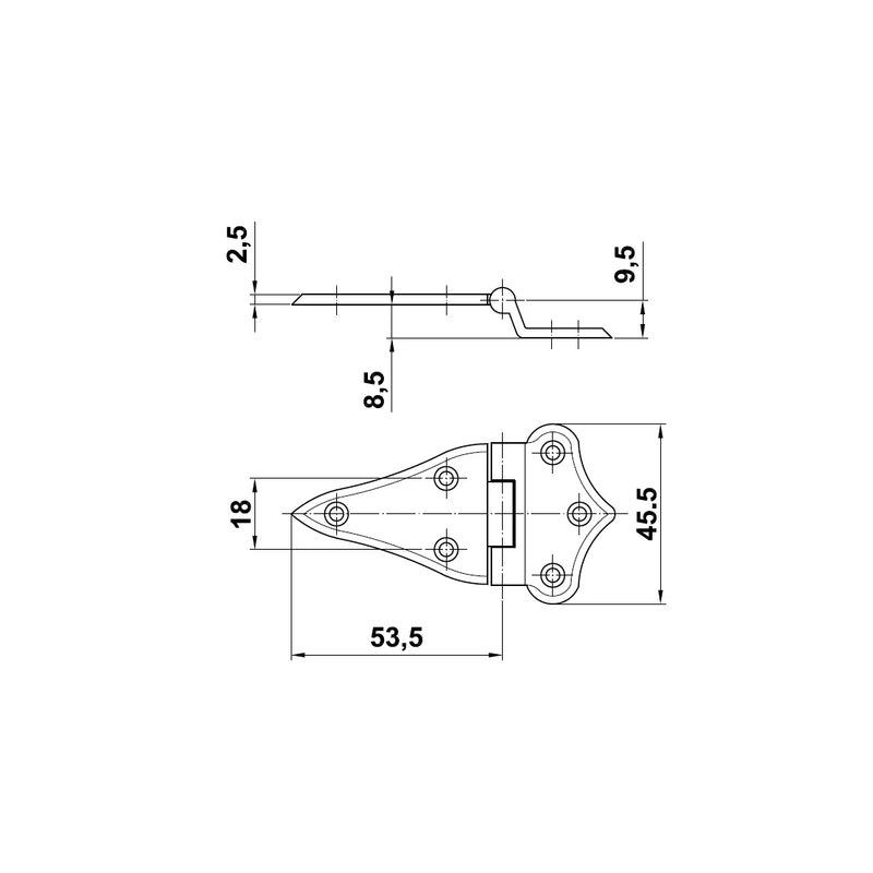 BISAGRA tipo nevera modelo 01