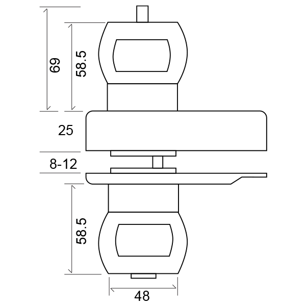 Cerradura Olimpia 551 para puerta de cristal