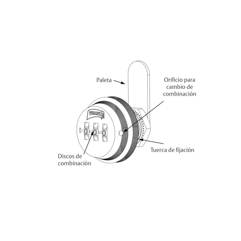 Cerradura para muebles con diales Phillips