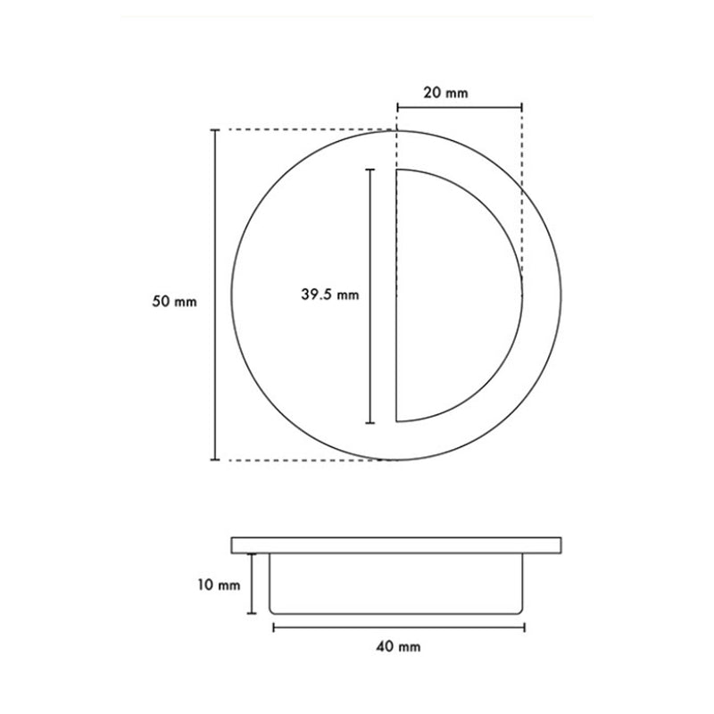 Jaladera circular en acero