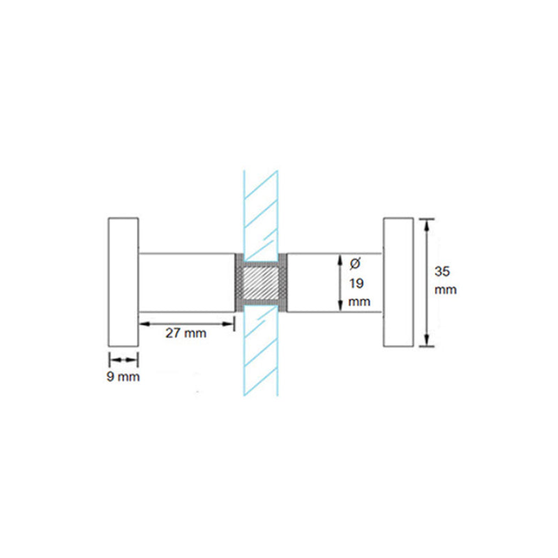 Jaladera JD-01 doble para cristal