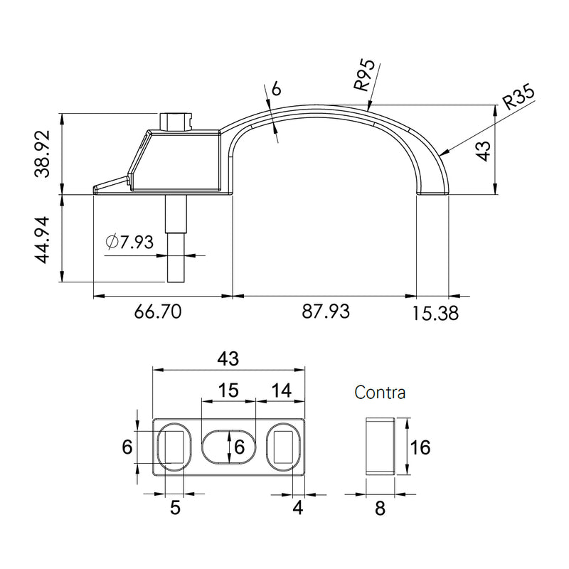 Seguro Tirador para Puerta Corrediza