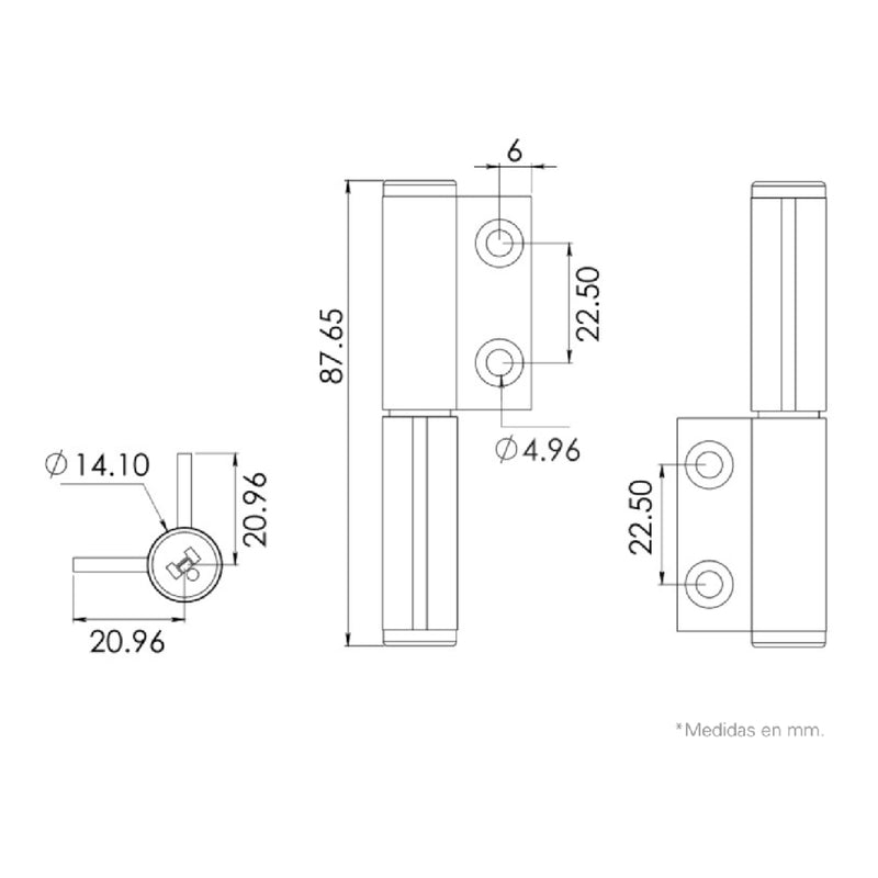 Bisagra para ventana de proyección batiente Mod. 2176