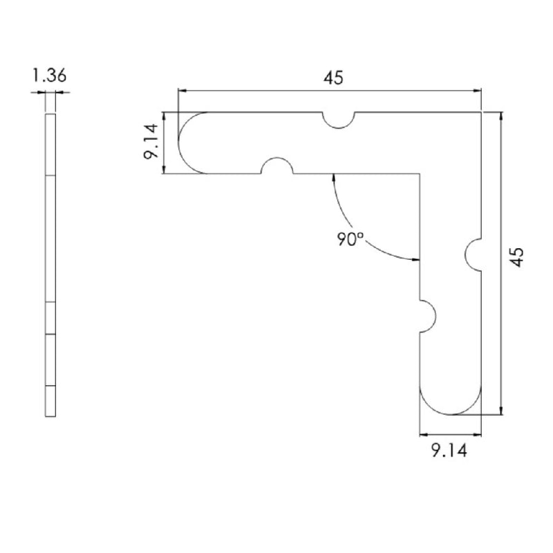 ESCUADRA DE ALUMINIO 2040