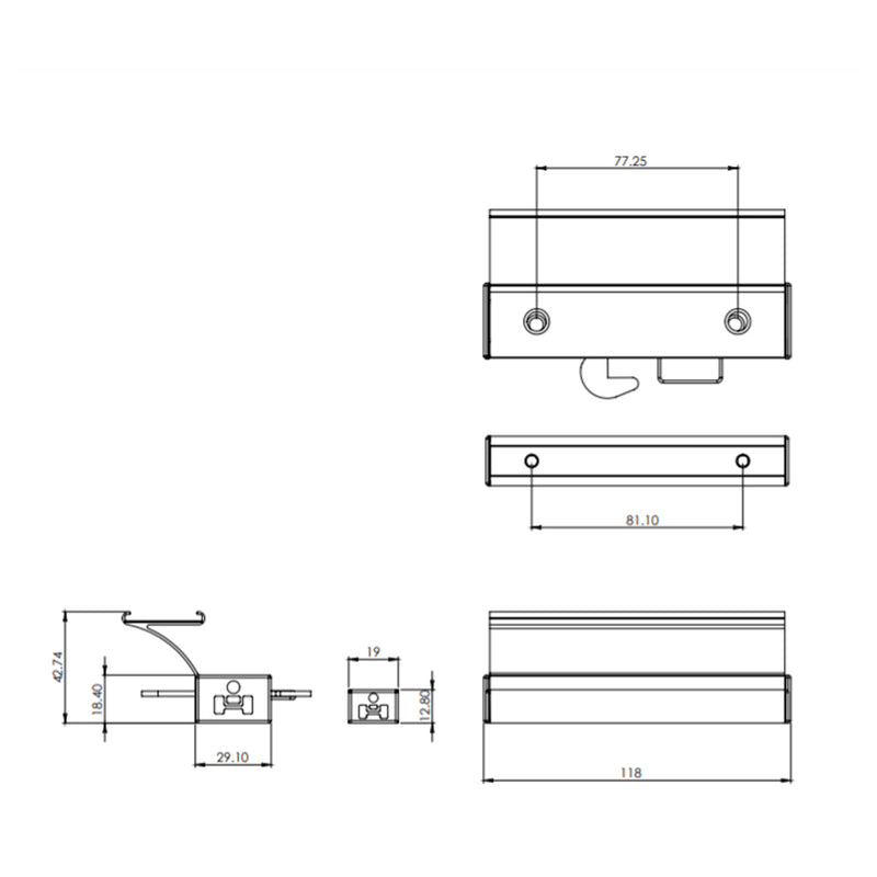 Jaladera para puertas corredizas Mod. 2020012