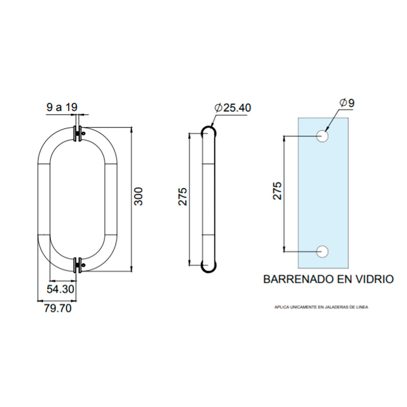 Jaladera janitzio tubular