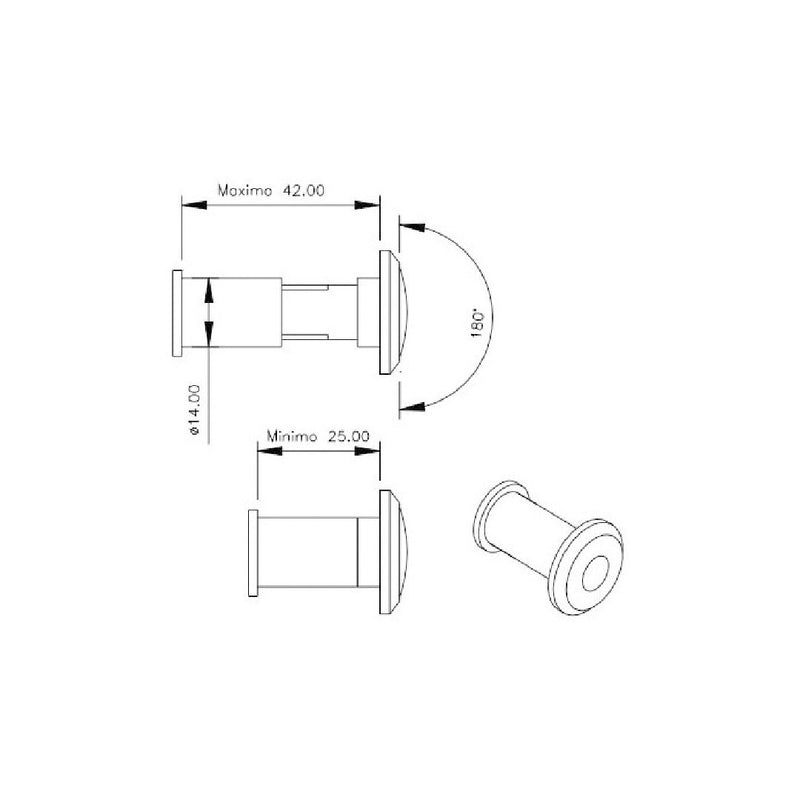 MIRILLA DE 180° GRADOS MODELO 0150